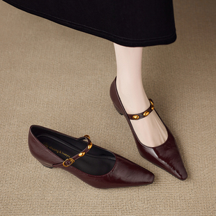 法式坡跟内增高玛丽珍浅口女鞋2026新款早春漂亮绝美单鞋女不累脚