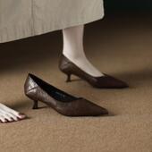 绝美单鞋 26新款 高跟鞋 法式 不累脚简约通勤尖头浅口一脚蹬秋冬女鞋