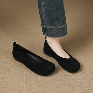 巨好看复古分趾鞋2026新款春款法式平底鞋绝美不累脚小单鞋高级感