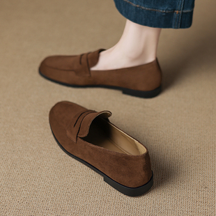 巨好看小皮鞋女2026春新款法式绝美单鞋女不累脚一脚蹬平底乐福鞋