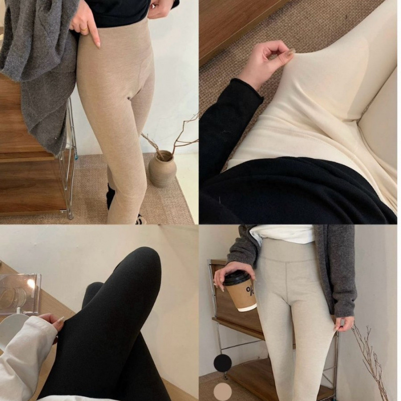 暖小艾8169羊绒蚕丝热能裤女士秋冬加绒加厚保暖裤高腰打底单秋裤