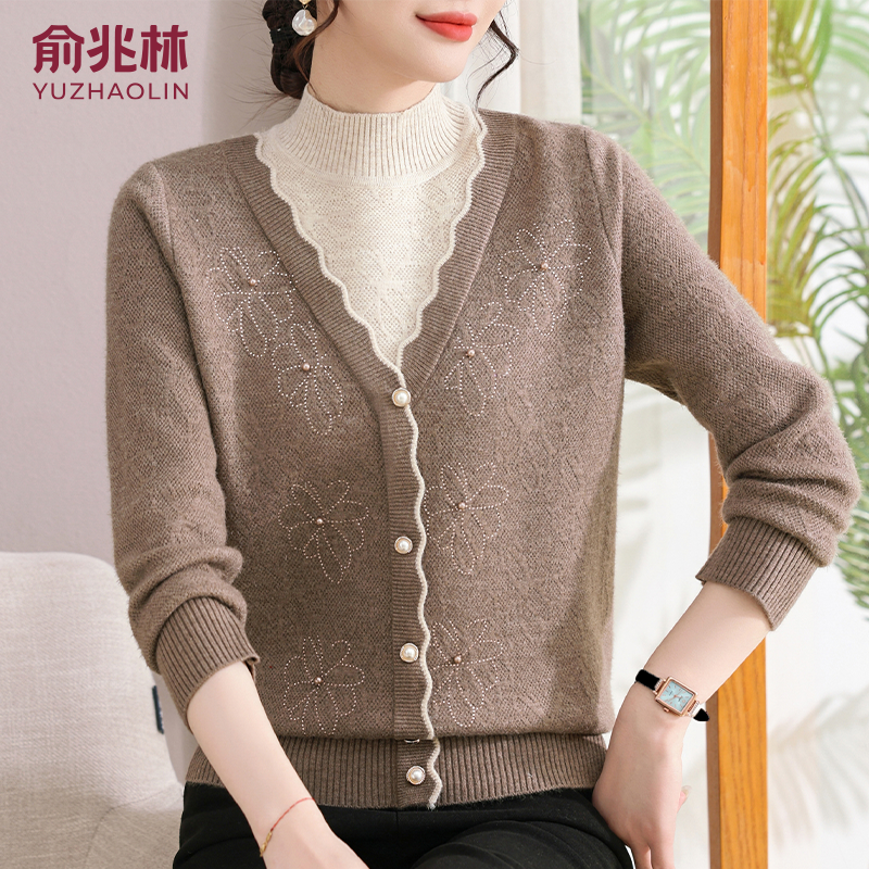 俞兆林中老年女装加厚针织打底衫