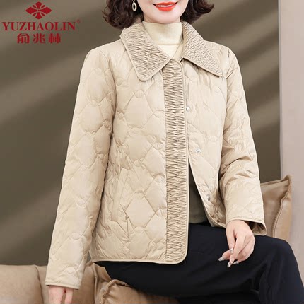 妈妈冬装羽绒棉服洋气新款中年女士冬季外套加绒加厚中老年人棉袄
