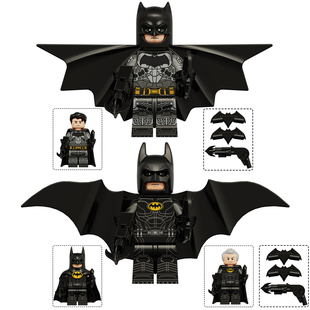 DC大本基顿蝙蝠侠张开翅膀披风拼装积木人仔玩具KT1075