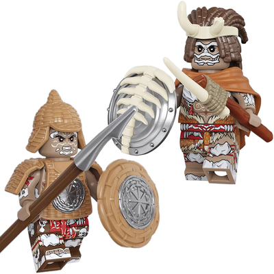 第三方中古三国演义南蛮兵藤甲兵拼装积木人仔玩具20362