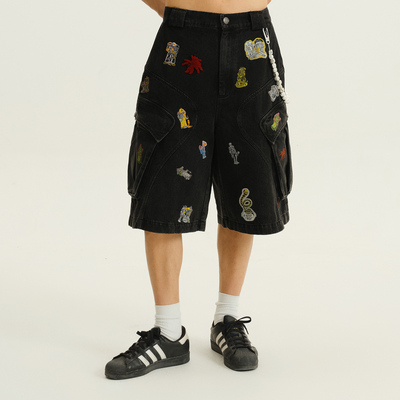 UnDeR20 × 独眼矮子 人间兵器牛仔印花中裤