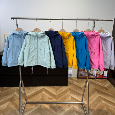 26春季新款儿童三防连帽冲锋衣男童女童防风防水外套031