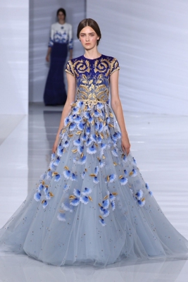 遮肉显瘦高档纯手工刺绣晚礼服