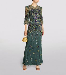 定制年会红毯晚礼服新娘敬酒服 显瘦婚礼妈妈装 墨绿色中袖 钉珠修身