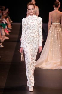 georges hobeika 白色长袖保守不露新娘婚纱晚礼服年会宴会妈妈装