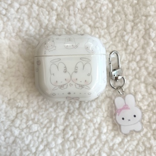 pro3卡通可爱个性 imd软套餐盘小天使米菲兔苹果蓝牙耳机壳套适用airpods2 pro2 小众airpodspro 4女生时尚