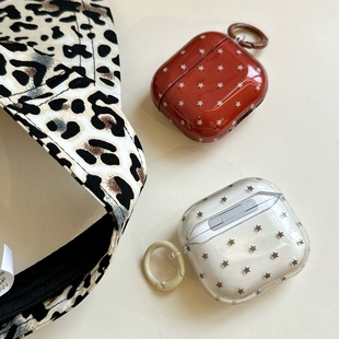 pro3个性 imd软套透色五角星苹果蓝牙耳机壳套适用airpods2 创意简约圆环新 pro2 小众airpodspro 4女生时尚
