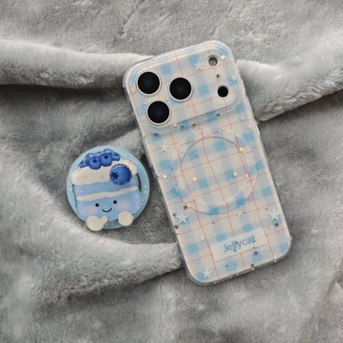 闪粉格纹蓝莓蛋糕jellycat手机壳