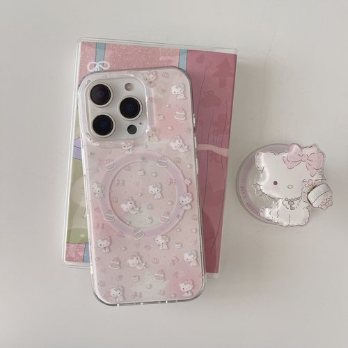 苹果粉色女生kitty猫手机壳