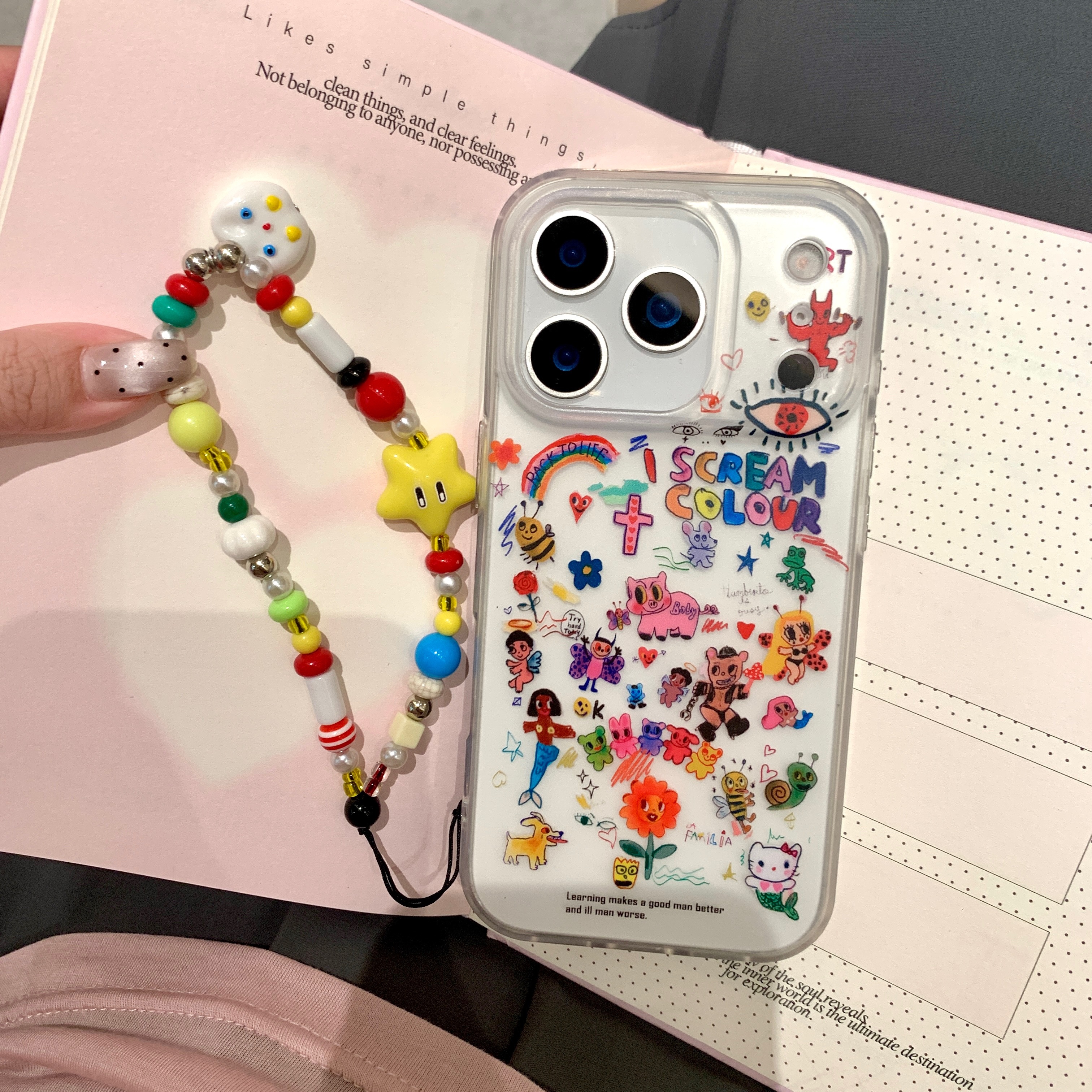 可爱彩色涂鸦奇怪艺术家手机壳