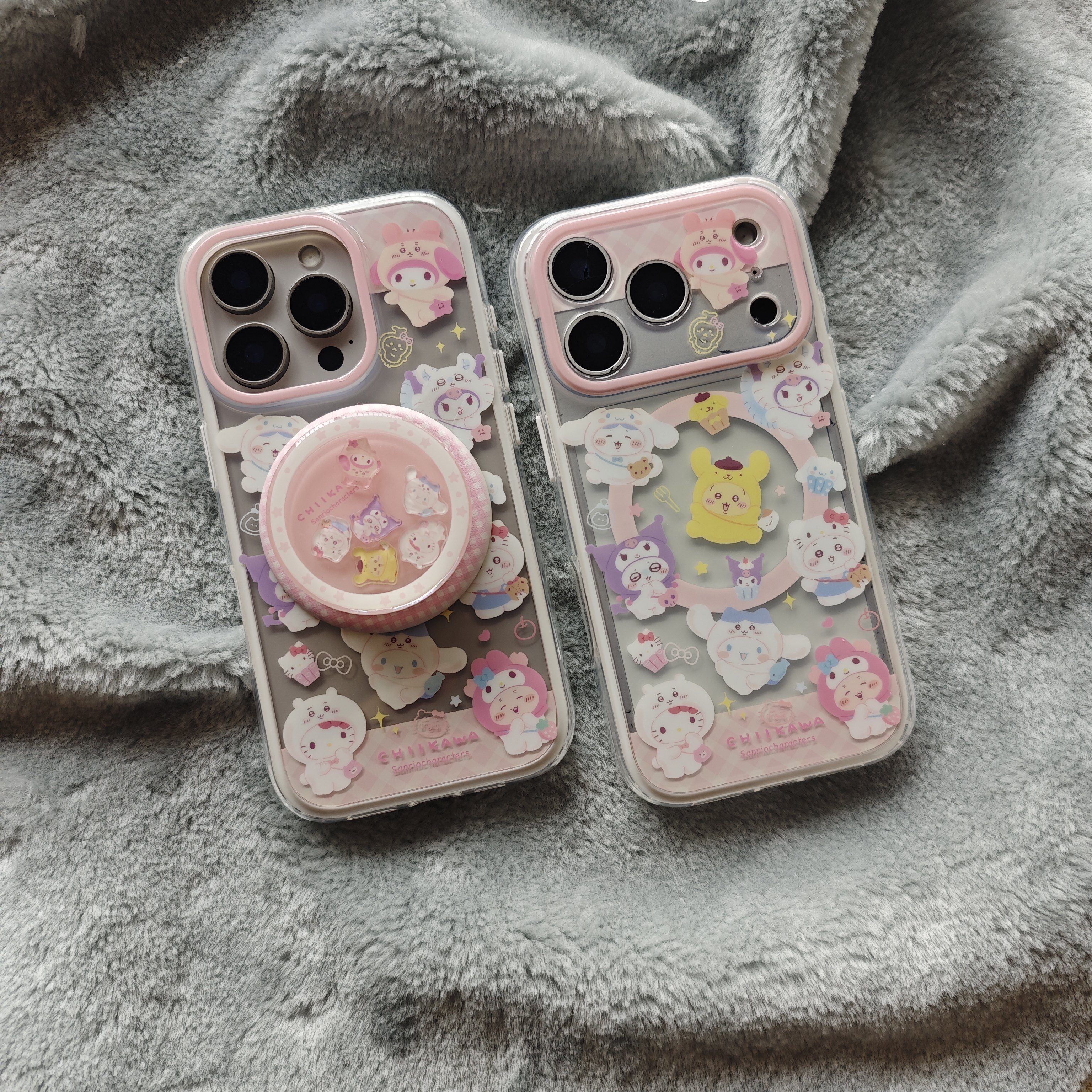 二合一白边IMD磁吸chiikawa三丽鸥可爱手机壳适用iphone16promax大孔防摔17苹果15摇摇乐支架14亮面13女生新