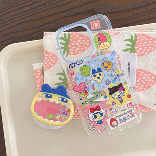 双层印花imd磁吸卡通音乐拓麻歌子透明17手机壳适用iphone16promax大孔防摔苹果15趣味可爱14亮面13女支架