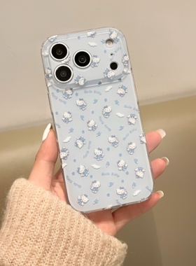 IMD卡通可爱满屏蓝色天使hellokitty猫手机壳适用iPhone17promax个性防摔苹果16亮面15趣味创意14清新13甜美
