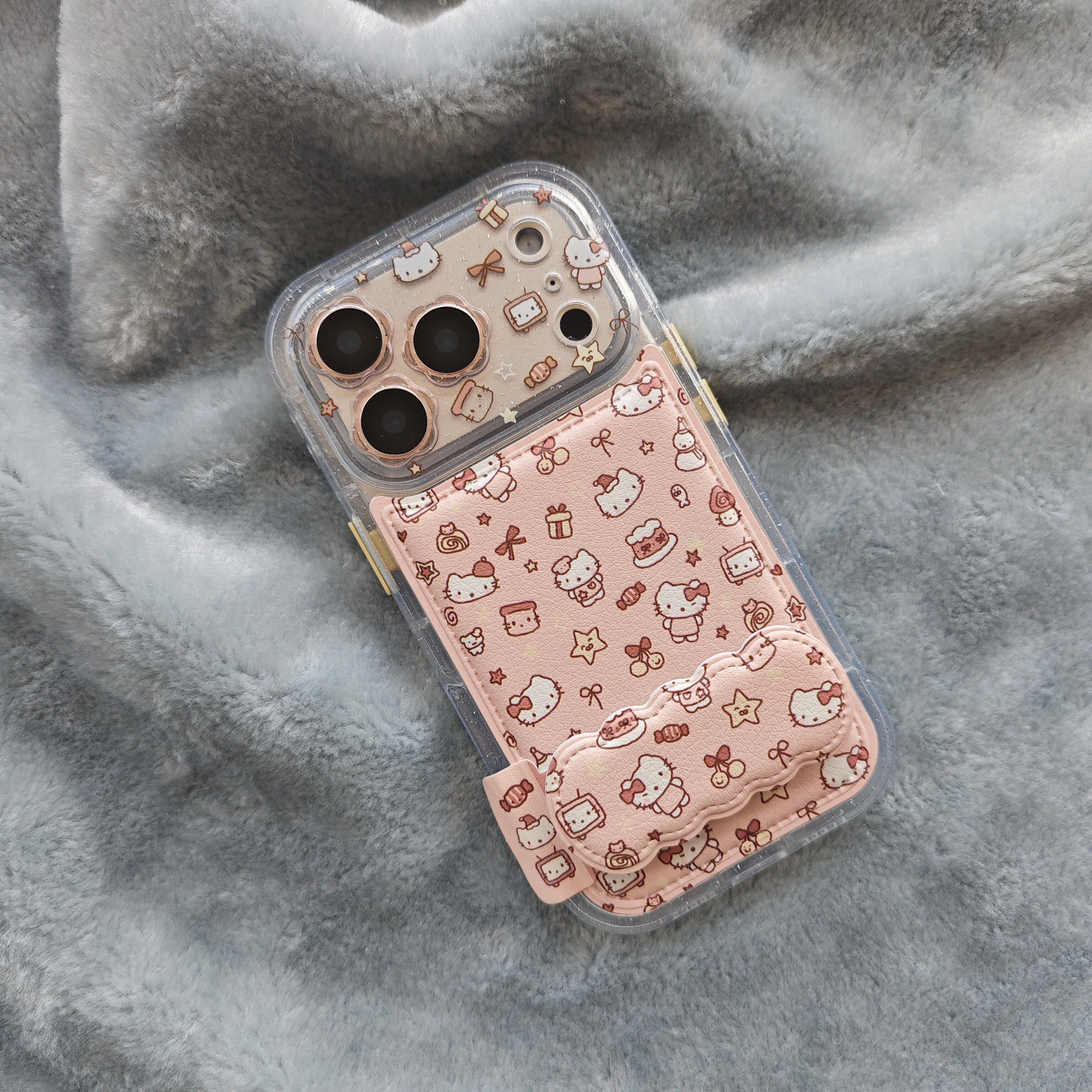 标签贴皮秋冬粉色蝴蝶结kitty猫电视机气囊手机壳适用iphone17promax个性防摔苹果16高级15趣味创意14带支架