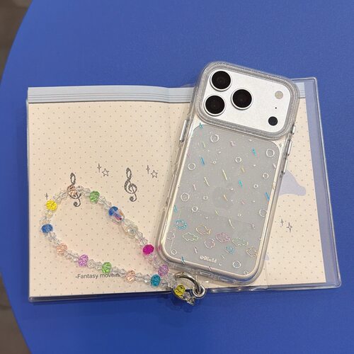 简约鎏金彩色雨水线条小鱼手机壳
