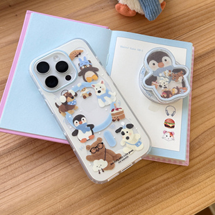 秋冬卡通镂空一圈jellycat玩偶imd磁吸17手机壳适用iphone16promax大孔防摔苹果15可爱14磨砂13华为mate60