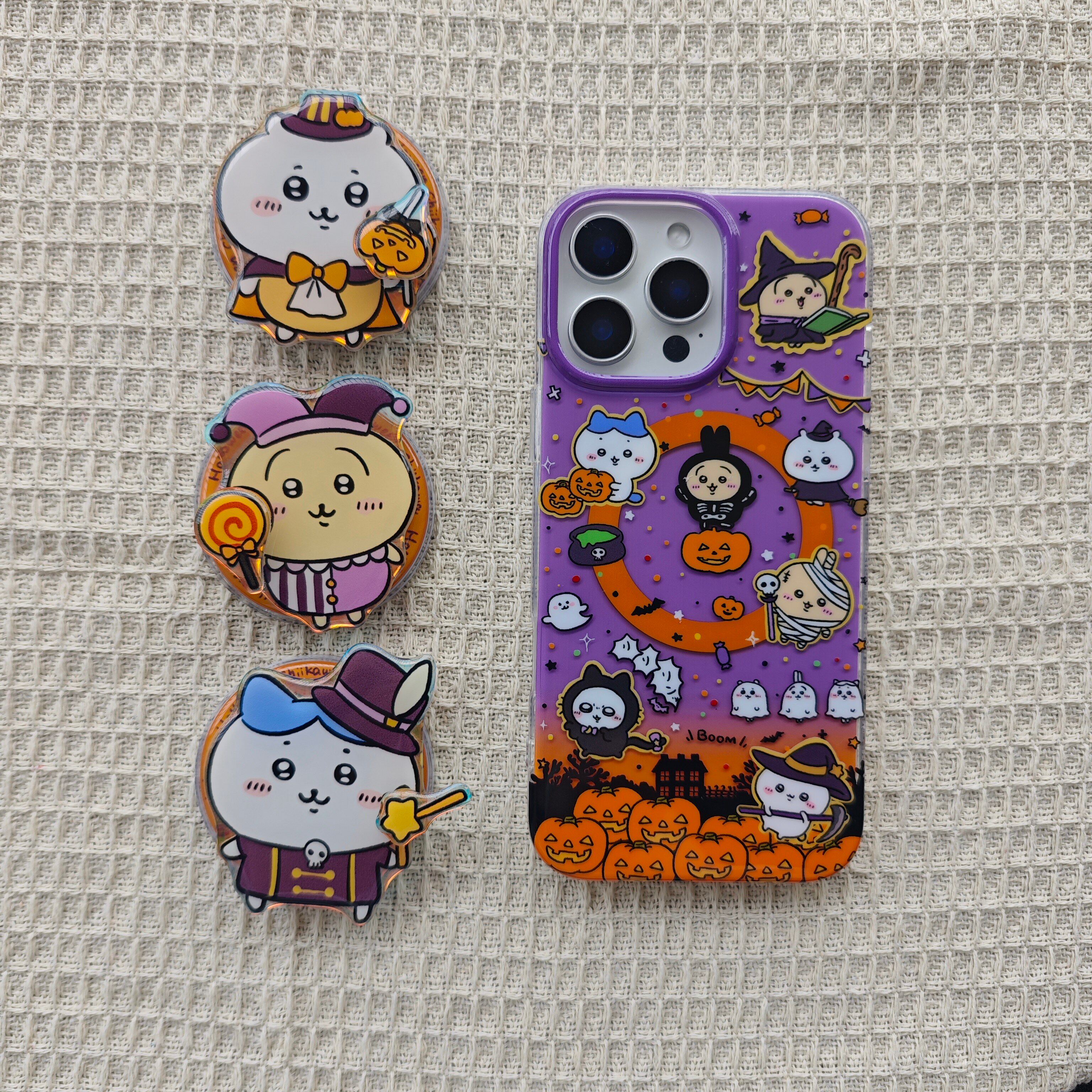 IMD磁吸卡通可爱紫色万圣节南瓜chiikawa手机壳适用iPhone17promax个性防摔苹果16亮面15趣味创意14支架13新
