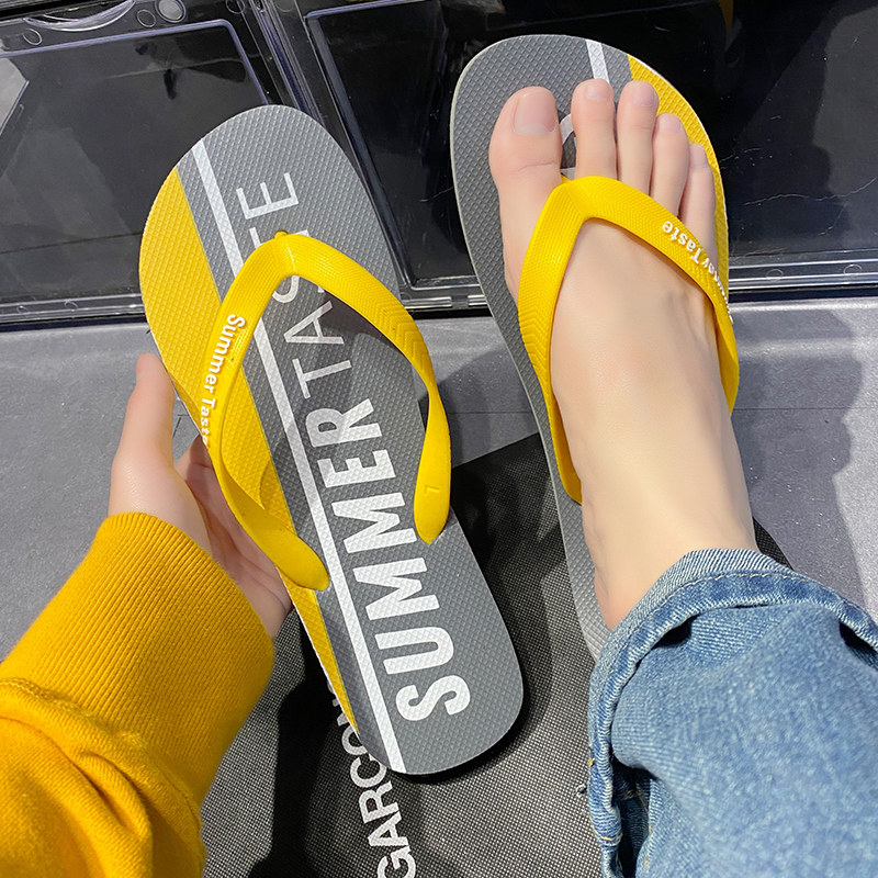 国潮人字拖男夏新款潮流沙滩鞋休闲室外穿韩版防滑男士夹脚凉拖鞋,流行男鞋,人字拖,淘宝优惠券,粉丝福利购,淘宝优惠卷