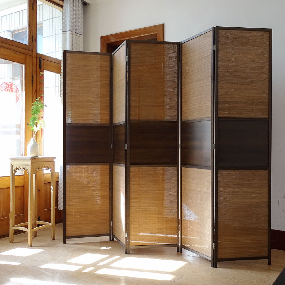 中式屏风禅意隔断实木竹子间隔客餐厅办公室屏障简约折叠入户玄关