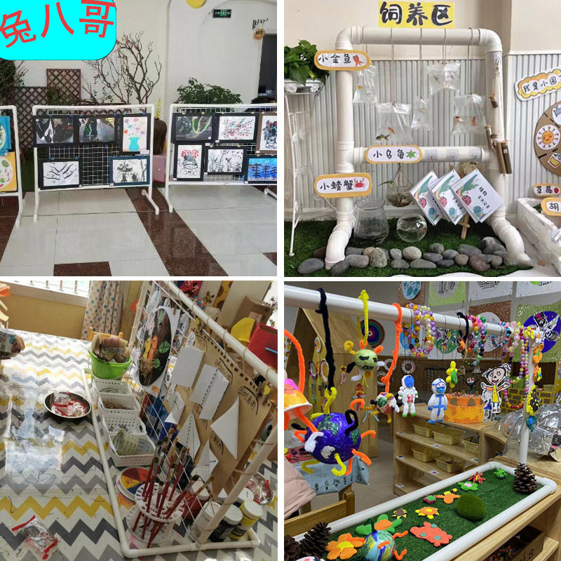 幼儿园收纳架挂架网格架图片