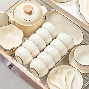 家用2025新款 高级感碗碟餐具套装 高颜值碗盘筷釉下彩乔迁新居碗具