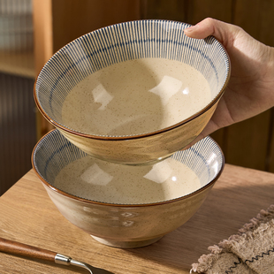 日式复古面碗家用2026新款陶瓷斗笠拉面碗大碗汤面碗吃面碗泡面碗