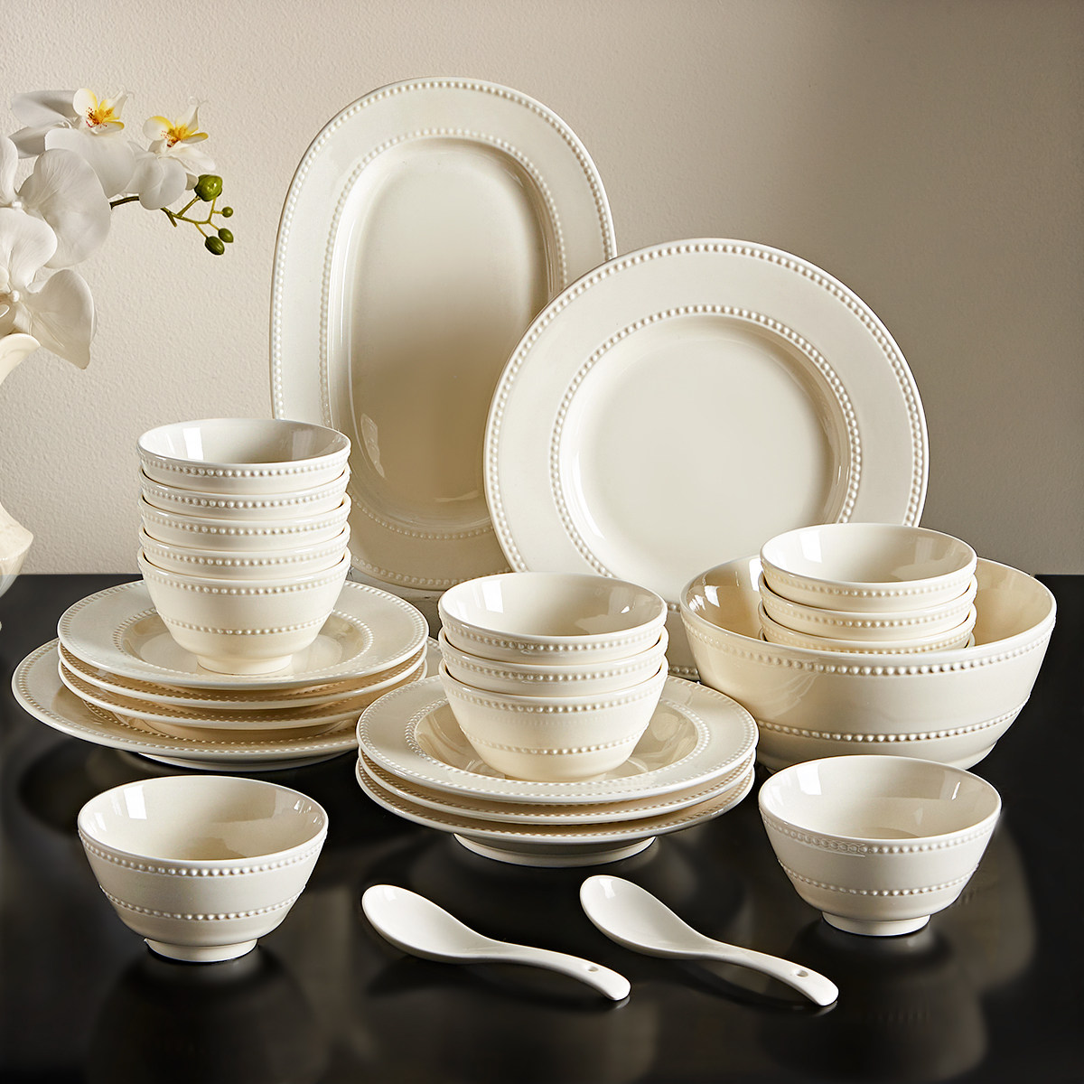 法式碗碟套装家用2025新款碗盘子陶瓷高级感餐具乔迁新居碗具碗筷,餐饮具,碗,淘宝优惠券,粉丝福利购,淘宝优惠卷