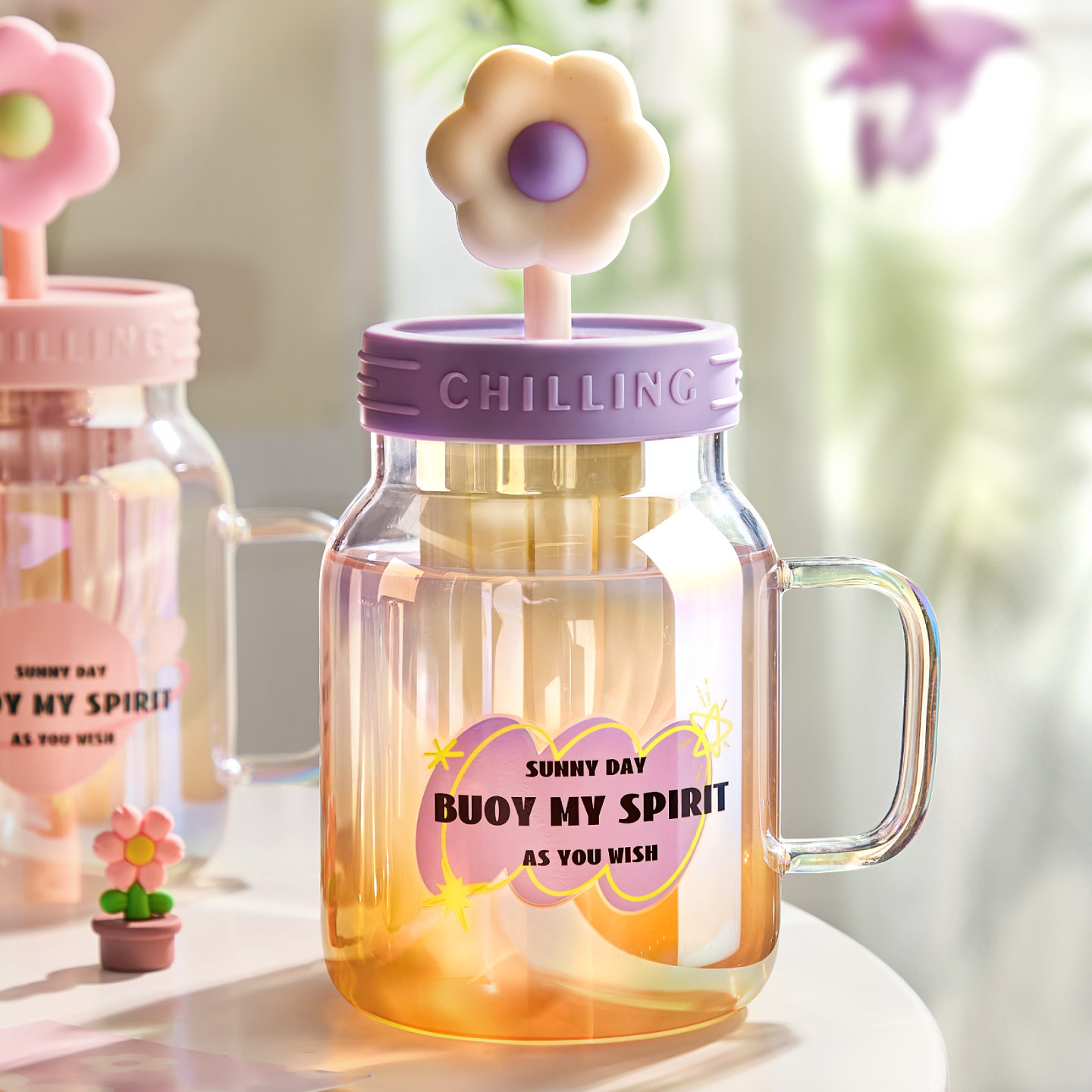 大容量玻璃吸管式水杯女生2024新款高颜值茶水分离泡茶杯子办公室,餐饮具,玻璃杯,淘宝优惠券,粉丝福利购,淘宝优惠卷