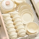 家用2025高颜值碗盘筷釉下彩碗具乔迁餐具套装 法式 奶油风碗碟套装