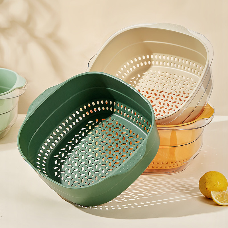 双层洗菜盆沥水篮厨房家用水果盘客厅特大号滤水淘菜盆菜蓝子汲水,餐饮具,果盆/果盘/果篮,淘宝优惠券,粉丝福利购,淘宝优惠卷