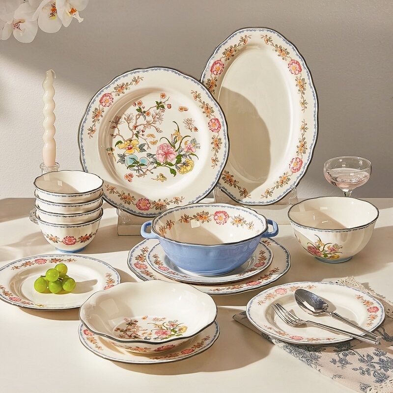 中式餐具碗碟套装家用2026新款高颜值碗筷盘子高级感乔迁新居礼物