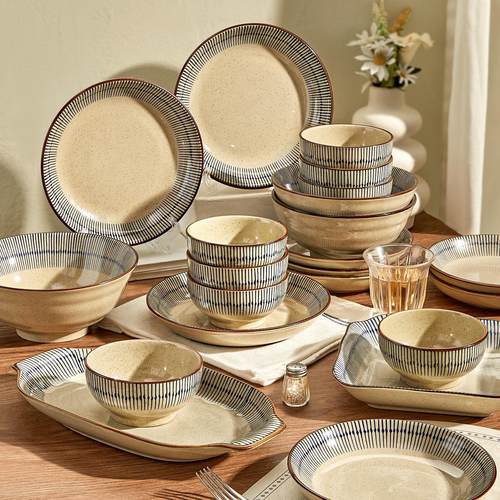 釉下彩碗碟套装家用2025新款碗盘