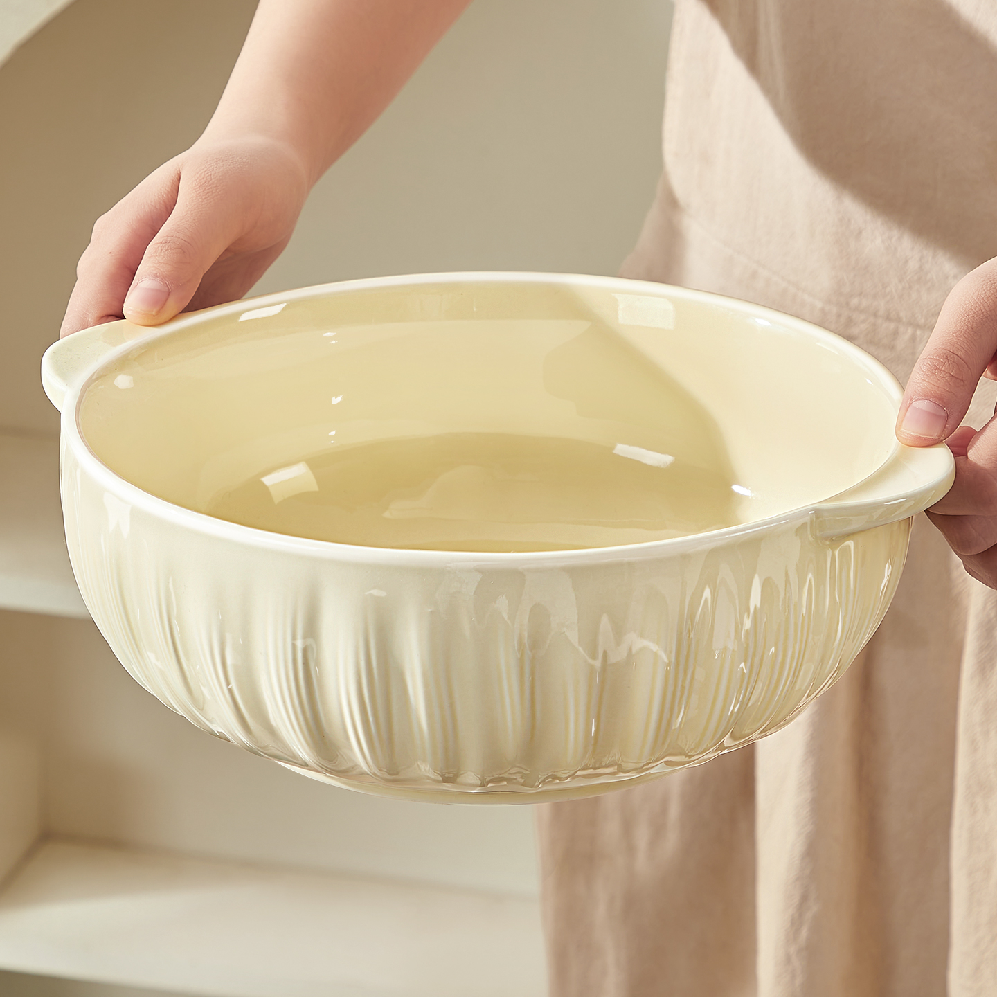 奶油风双耳汤碗大号家用2025新款高颜值汤盆汤面碗酸菜鱼大盆碗,餐饮具,碗,淘宝优惠券,粉丝福利购,淘宝优惠卷