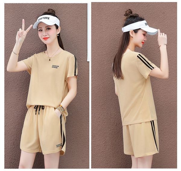 夏天短袖短褲運動服套裝女韓版時尚寬鬆顯瘦休閒兩件套潮