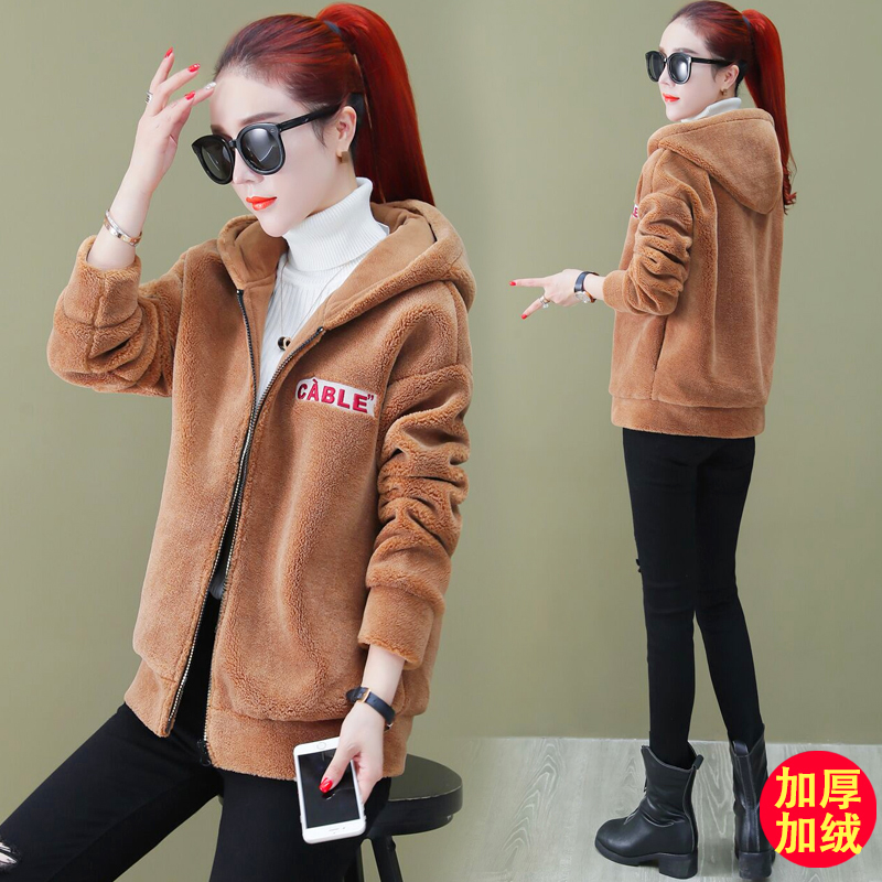 Imitation cashmere thickened coat women's 2020 winter Korean style hairy coat