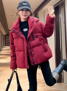 jill大姐姐2026巨好看鸭绒羽绒服女短款年轻款外套连帽大东北超厚