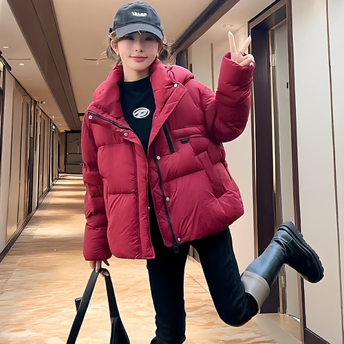 jill大姐姐2026巨好看鸭绒羽绒服女短款年轻款外套连帽大东北超厚