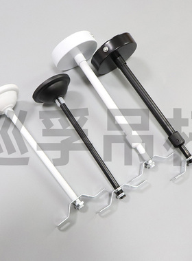 广告灯箱固定90u型卡黑色伸缩杆链接底座吊杆含U卡两侧固定铁杆