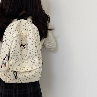 灯芯绒秋冬新款 大容量双肩包学生上课通勤百搭书包外出旅行背包女