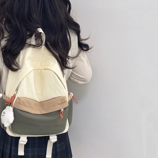 日系ins轻便户外旅行小背包女 简约百搭休闲双肩包初高中学生书包