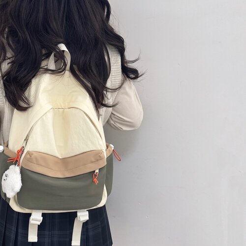 日系ins轻便户外旅行小背包女 简约百搭休闲双肩包初高中学生书包