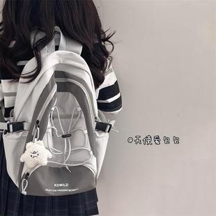 书包ins小众韩系拼色女大学生高中生大容量双肩包旅游电脑背包