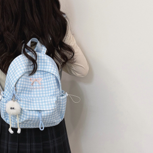 日系甜美少女心蝴蝶结双肩包女 小众高颜值百搭学生书包儿童背包