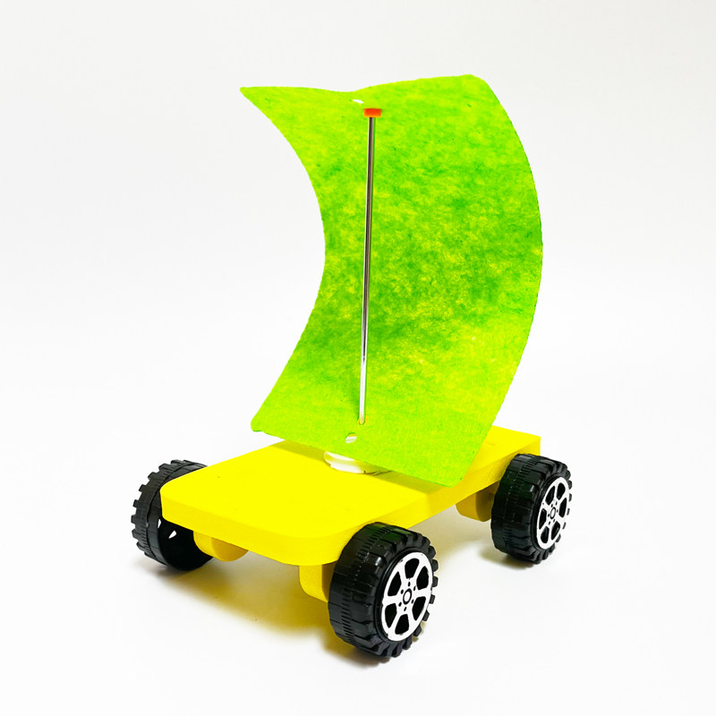 diy科学小手工逆风力车风帆车 学生科技制作益智拼装玩具幼儿园