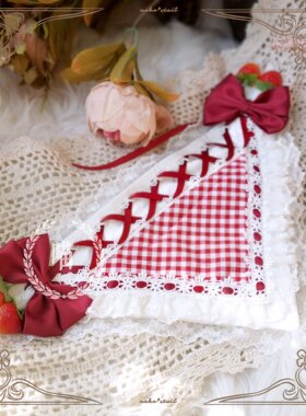 【尾巴】Lolita配饰三角巾定制草莓樱花星月甜查理猫の以巴